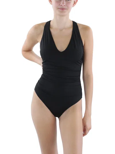 Anne Cole Womens Removable Padding Nylon One-piece Swimsuit In Black