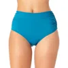 Anne Cole Womens Shirred Bikini Swim Bottom Separates In Blue