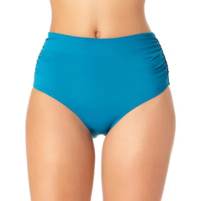 Anne Cole Womens Shirred Bikini Swim Bottom Separates In Blue