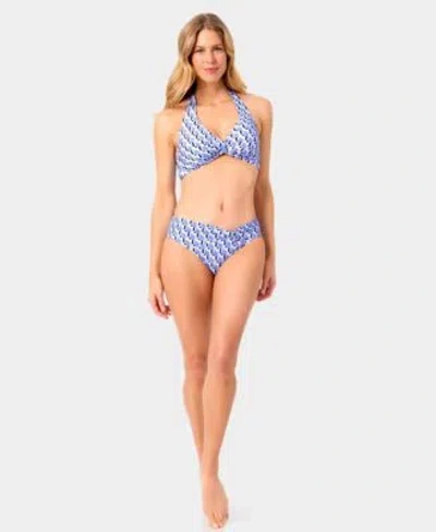 Anne Cole Womens Tie Back Twist Front Swim Top Twist Front Swim Bottoms In Multi