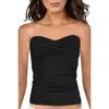 Anne Cole Womens Twist Front Bandeau Swim Top Separates In Black