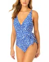 Anne Cole Wrap Tie One-piece In Blue