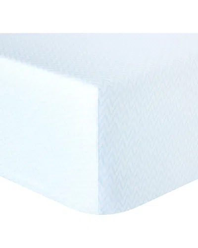 Anne De Solene Anne De Solène 300 Thread Count Calme Organic Sateen Fitted Sheet In Blue
