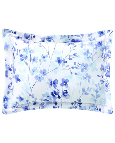 Anne De Solene Anne De Solène 300 Thread Count Calme Organic Sateen Reversible Boudoir Sham In Blue
