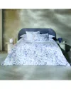 Anne De Solene Anne De Solène 300 Thread Count Calme Organic Sateen Reversible Printed Coverlet In Blue