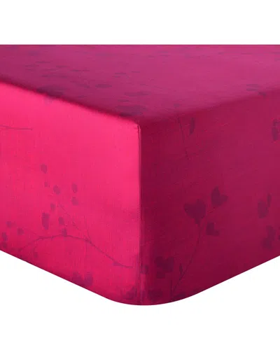 Anne De Solene Anne De Solène 300 Thread Count Minimaliste Organic Sateen Fitted Sheet In Purple