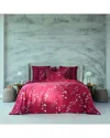 Anne De Solene Anne De Solène 300 Thread Count Minimaliste Organic Sateen Reversible Duvet Cover In Red