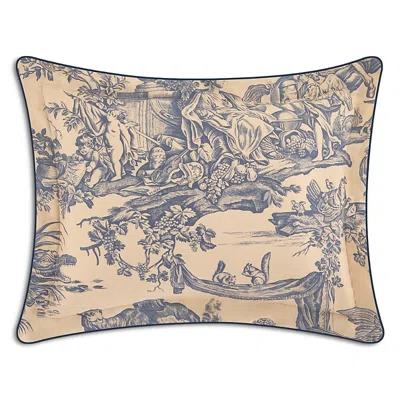 Anne De Solene 4 Continents Toile De Jouy Boudoir Sham In Blue