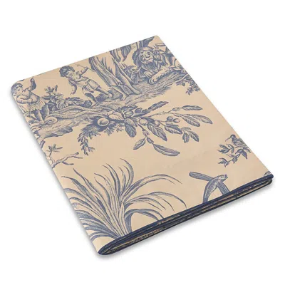 Anne De Solene 4 Continents Toile De Jouy Flat Sheet, Queen In Blue