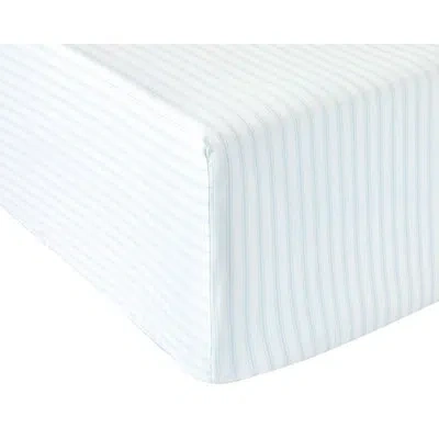 Anne De Solene Éole Egyptian-cotton Percale Fitted Sheet In Blue;white