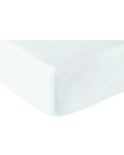 Anne De Solene Anne De Solène Fontainebleau Percale Fitted Sheet In White
