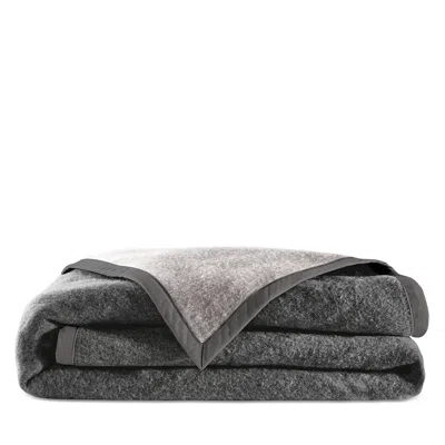 Anne De Solene Frima Virgin Wool Bed Blanket, Queen In Anthracite