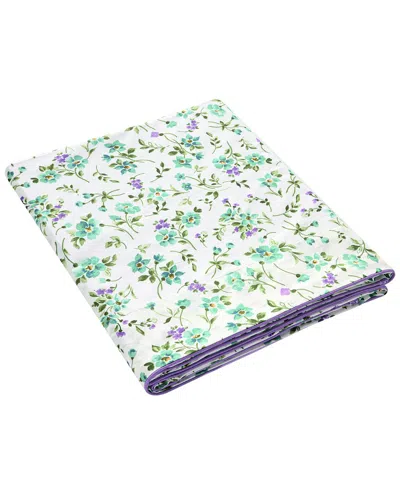 Anne De Solene Anne De Solène Fugace Organic Percale Flat Sheet In Green
