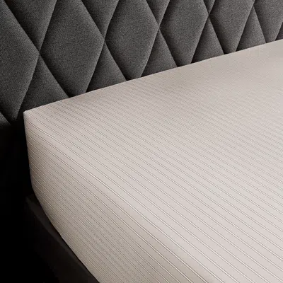 Anne De Solene Journey Striped Sateen Fitted Sheet, Queen In Brown