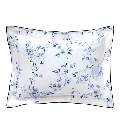 Anne De Solene Malacca Boudoir Sham In Blue On White