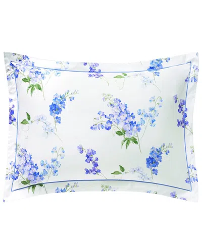 Anne De Solene Anne De Solène Organic Cotton Percale 200 Thread Count Charme Boudoir Sham In Blue