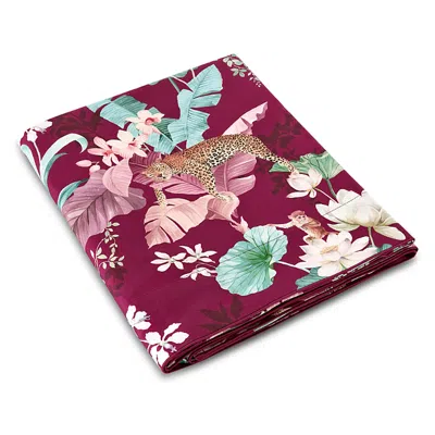 Anne De Solene Patio King Flat Sheet In Burgundy