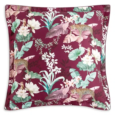 Anne De Solene Patio Reversible Floral Euro Pillow Sham In Red