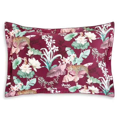 Anne De Solene Patio Reversible Floral Standard Pillow Sham In Burgundy