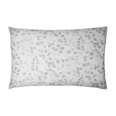 Anne De Solene Rosée Gris 300 Thread Count Floral Egyptian Quality Cotton Sateen Pillowcase In White;gray