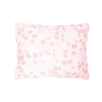Anne De Solene Rosee Organic Floral Cotton Sham In White,pink