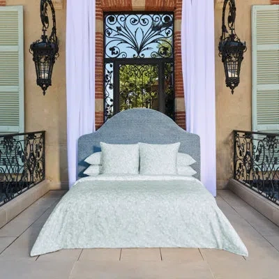 Anne De Solene Rosée Sauge Queen Duvet Cover In Green; White,rosée Sauge