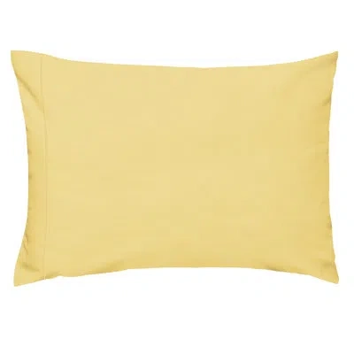 Anne De Solene Vexin 200 Thread Count Egyptian Quality Cotton Percale Pillow Case In Yellow