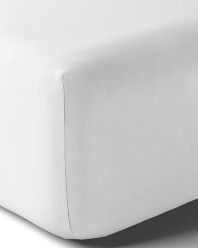 Anne De Solene Vexin 200 Thread-count King Fitted Sheet In Blanc