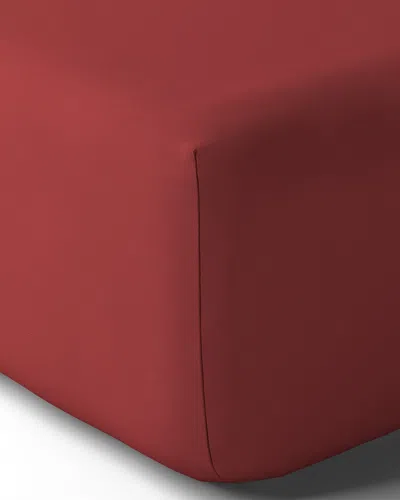 Anne De Solene Vexin 200 Thread-count King Fitted Sheet In Bourgogne