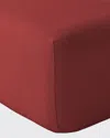 Anne De Solene Vexin 200 Thread-count Queen Fitted Sheet In Burgundy