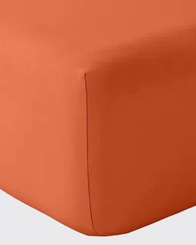 Anne De Solene Vexin 200 Thread-count Fitted Sheet In Orange