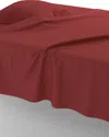 Anne De Solene Vexin 200 Thread-count King Flat Sheet In Burgundy