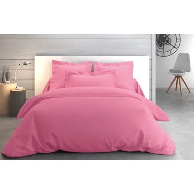 Anne De Solene Vexin Fleur De Cerisier 200 Thread Count 100% Cotton Percale Flat Sheet In Peony