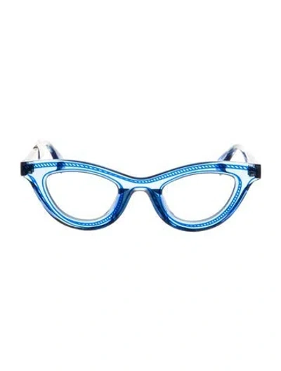 Pre-owned Anne Et Valentin Cat-eye Eyeglasses In Blue