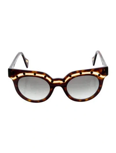 Pre-owned Anne Et Valentin Cat-eye Gradient Sunglasses In Brown