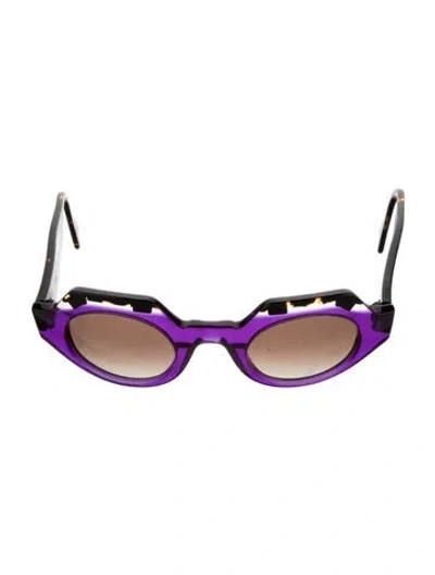 Pre-owned Anne Et Valentin Cat-eye Gradient Sunglasses In Purple