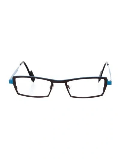 Pre-owned Anne Et Valentin Jay Narrow Eyeglasses In Black/blue/brown