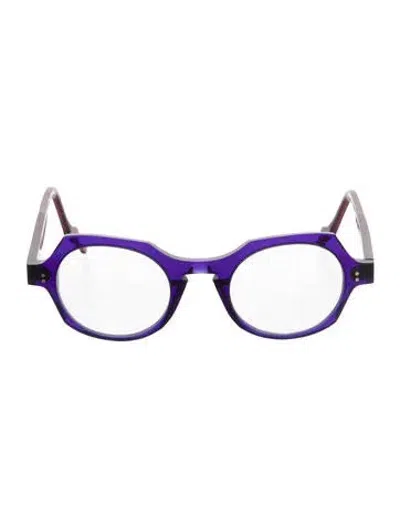 Pre-owned Anne Et Valentin Round Eyeglasses In Blue/pink