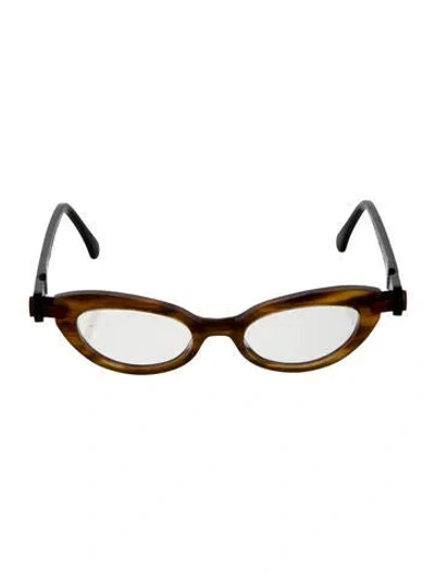 Pre-owned Anne Et Valentin Round Eyeglasses In Brown