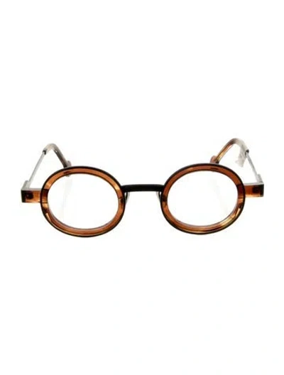 Pre-owned Anne Et Valentin Round Eyeglasses In Brown