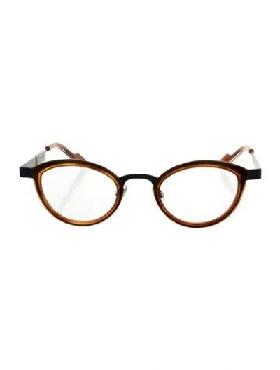 Pre-owned Anne Et Valentin Round Eyeglasses In Brown