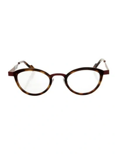 Pre-owned Anne Et Valentin Round Eyeglasses In Red