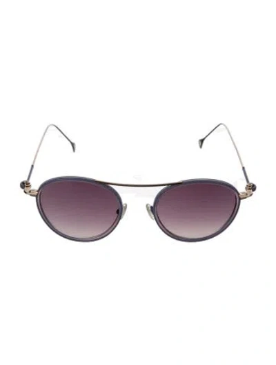 Pre-owned Anne Et Valentin Round Gradient Sunglasses In Purple