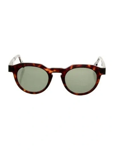 Pre-owned Anne Et Valentin Round Tinted Sunglasses In Brown