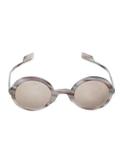 Pre-owned Anne Et Valentin Round Tinted Sunglasses In Brown/grey