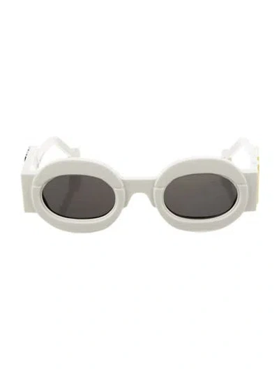 Pre-owned Anne Et Valentin Round Tinted Sunglasses In White