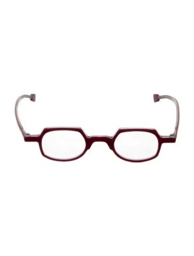 Pre-owned Anne Et Valentin Square Eyeglasses In Burgundy