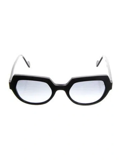 Pre-owned Anne Et Valentin Square Gradient Sunglasses In Black