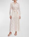 ANNE FONTAINE ADELIE SHEER FLORAL-EMBROIDERED MAXI SHIRTDRESS