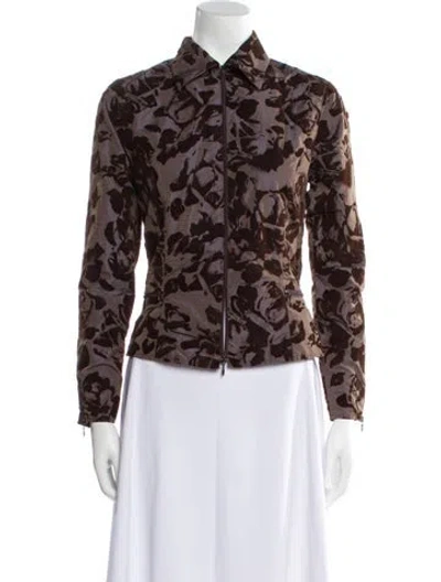 Pre-owned Anne Fontaine Animal Print Evening Jacket In Purple